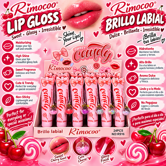 Rimocoo Sweet Candy Lip Gloss with Charm